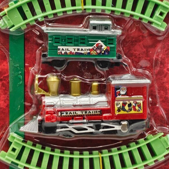 Santa Express Mini Train Engine & Caboose Plastic Snap Together with Tracks - Picture 2 of 5